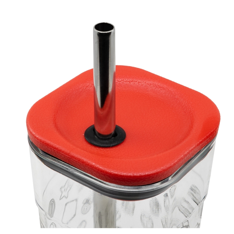 Stor Super Mario Nintendo - Super Mario - Toad - Trinkbecher mit Edelstahl Strohhalm - 540 ml