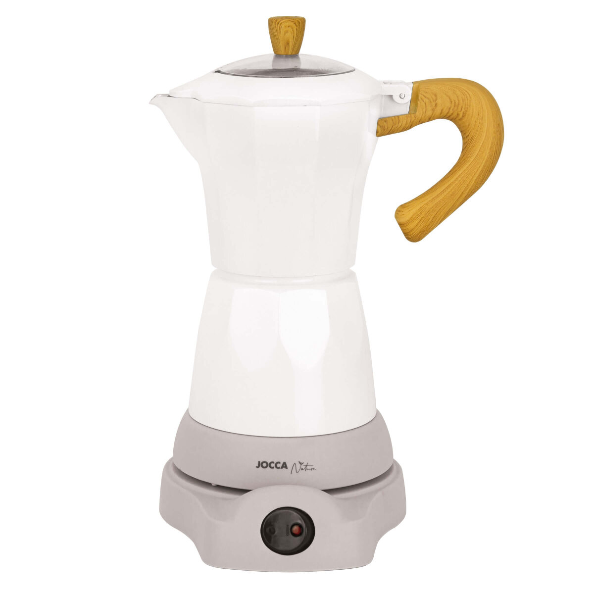Jocca elektrische Espresso Kaffeemaschine in weiß Nature Line für bis zu 6 Tassen mit 360° drehbarem Kopf