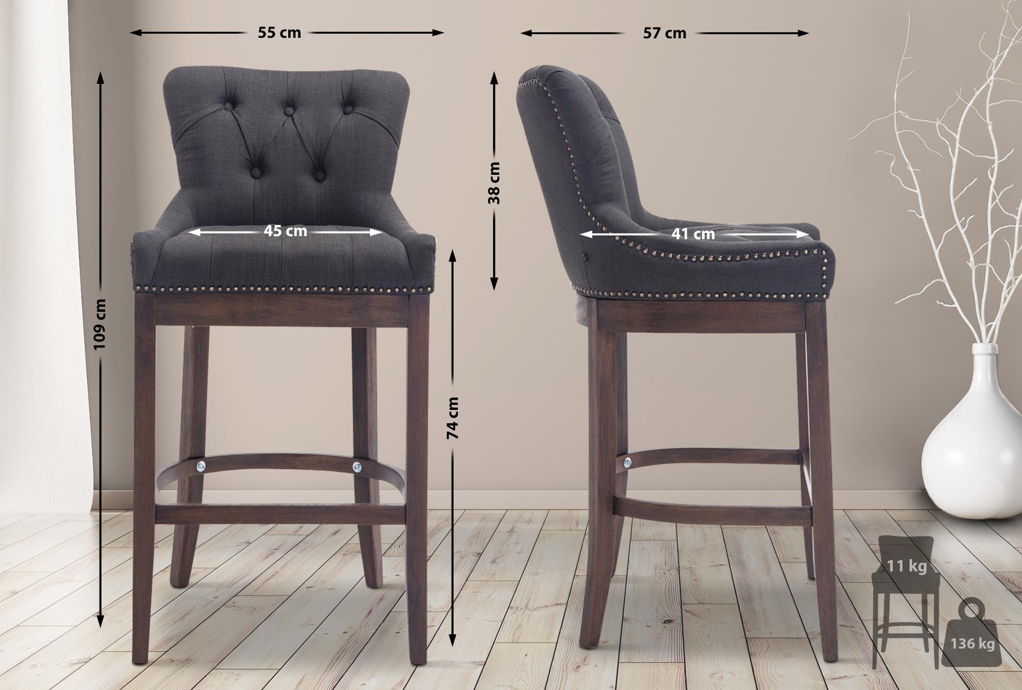 Barhocker Lakewood Stoff, Antik