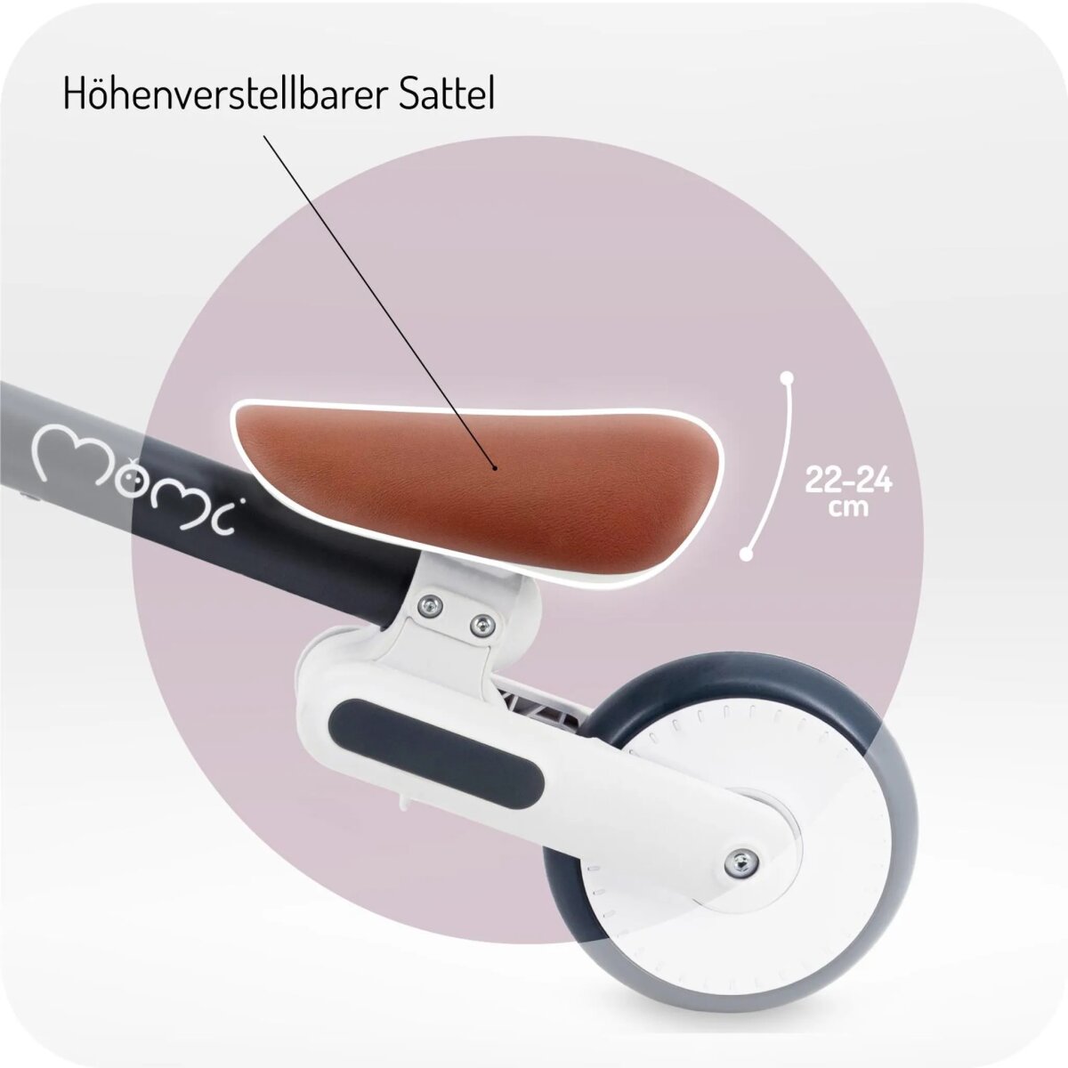 MoMi DEX – Faltbares 2-in-1 Laufrad & Dreirad ohne Pedale, leicht, werkzeuglos montierbar, verstellbarer Sitz, ab 12 Monaten, bis 20 kg – Graphit
