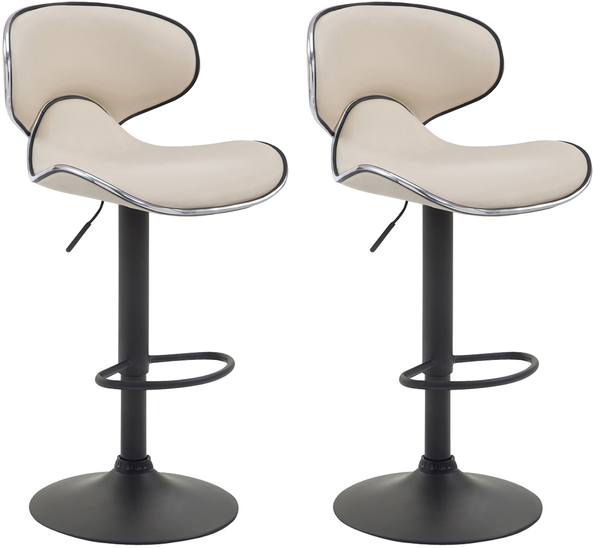 2er Set Barhocker Las Vegas V2 Kunstleder schwarz
