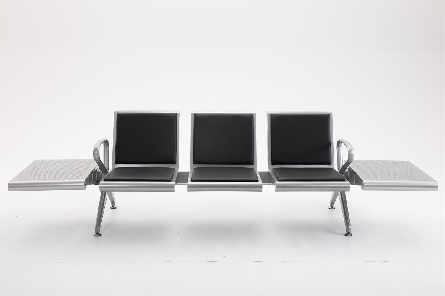3er Wartebank Terminal Kunstleder mit Tische