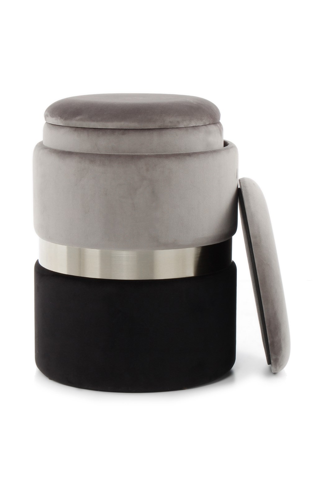 Hocker Hocker Zora 125 2er-Set Grau / Silber / Schwarz