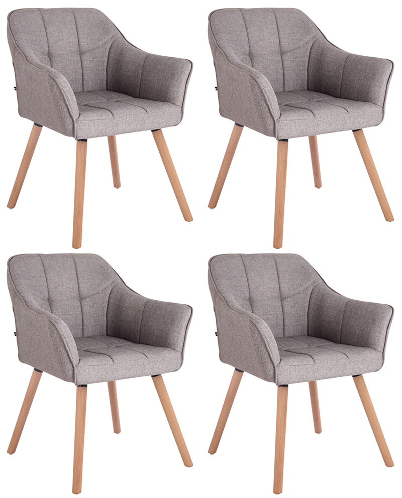 4er Set Esszimmerstuhl Falun Stoff natura
