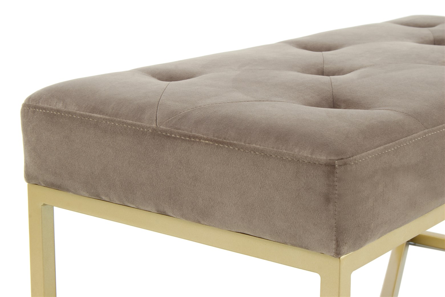 Elegante Sitzbank Taupe / Gold