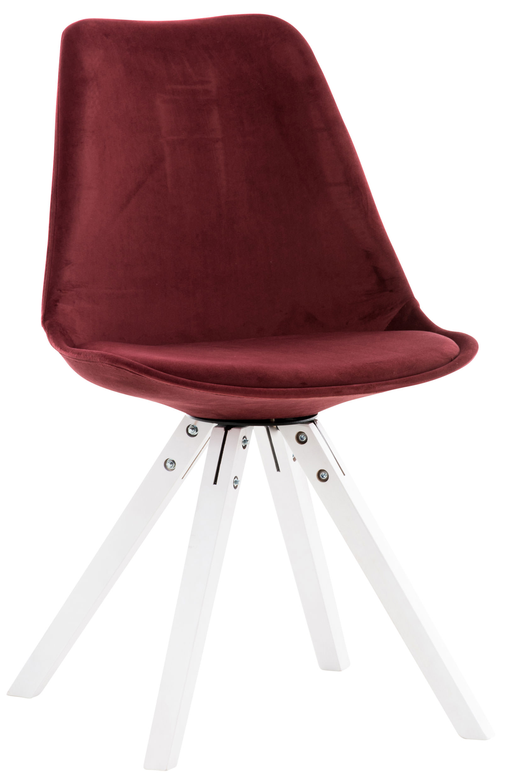 Stuhl Pegleg Samt Square weiß