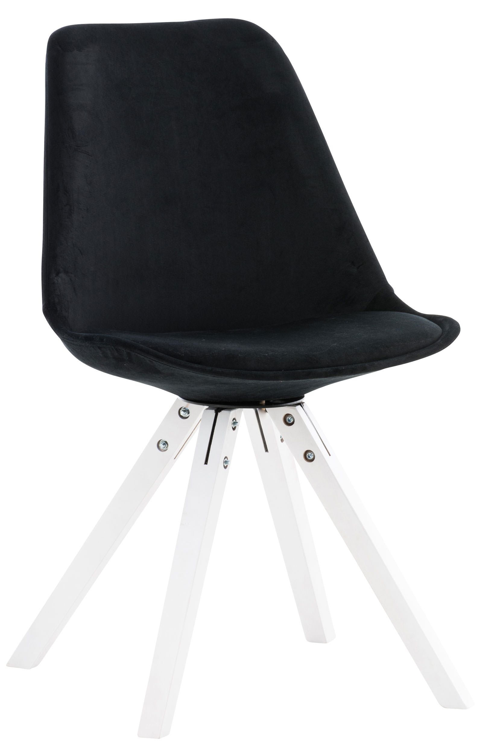 Stuhl Pegleg Samt Square weiß