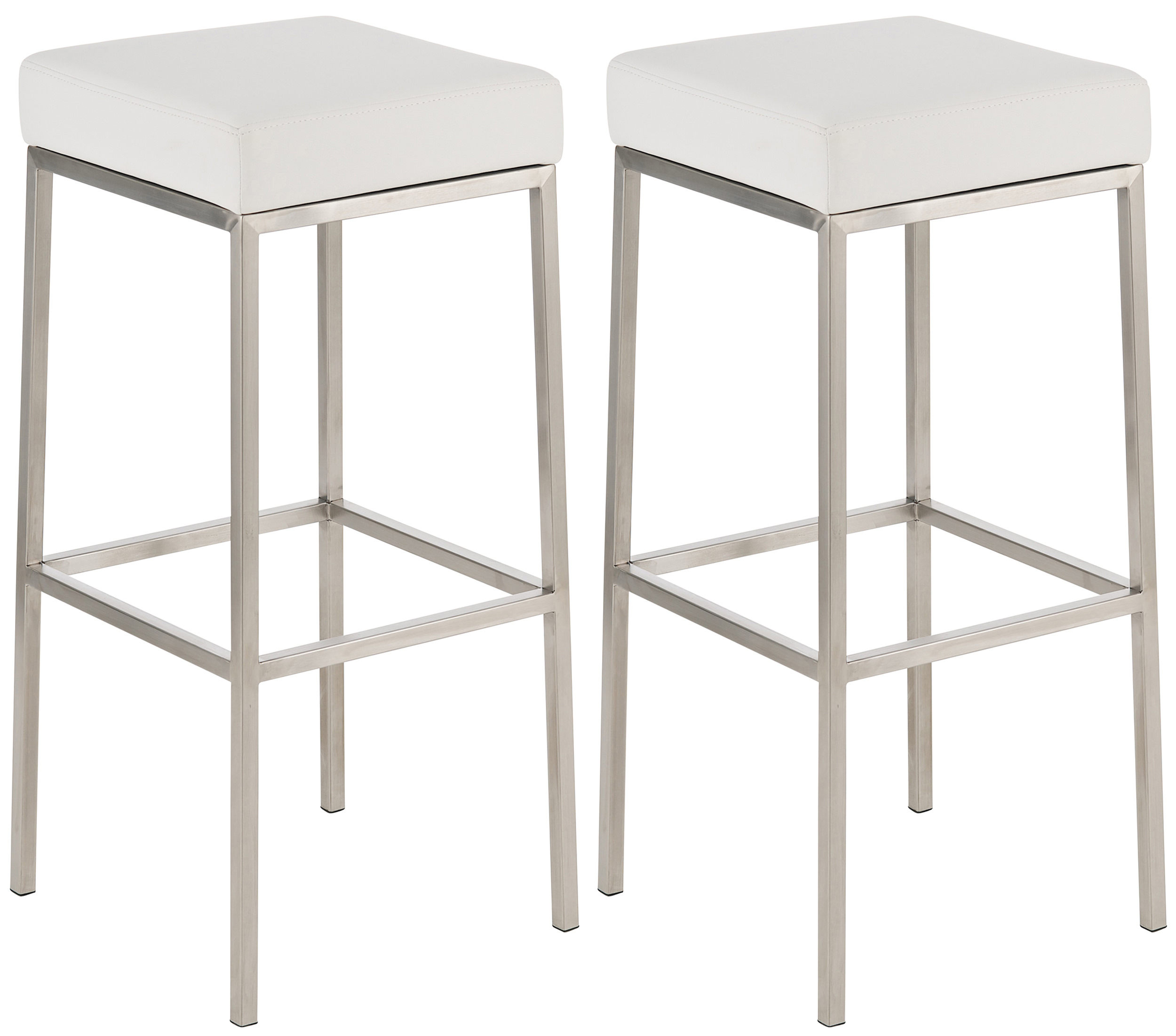 2er Set Barhocker Montreal 80 Kunstleder edelstahl