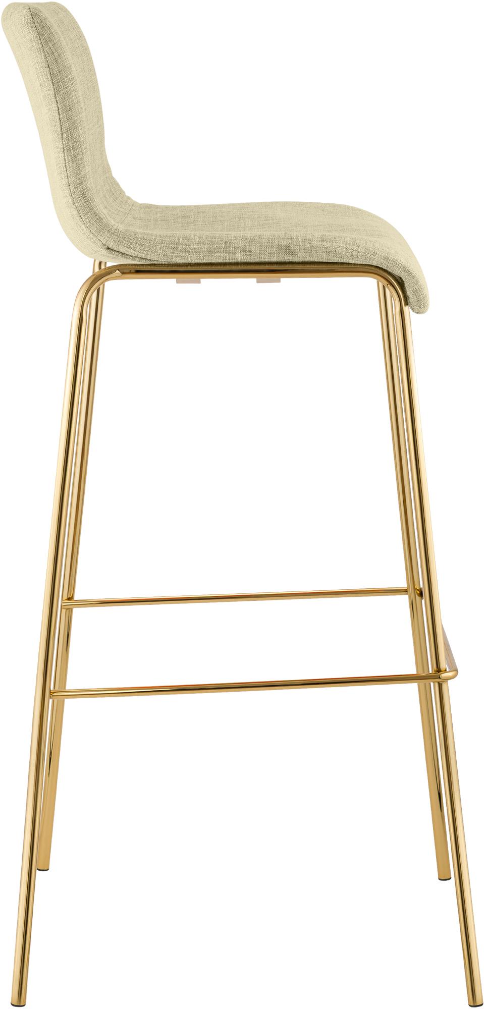 Barhocker Hoover Stoff 4-Fuß Gold