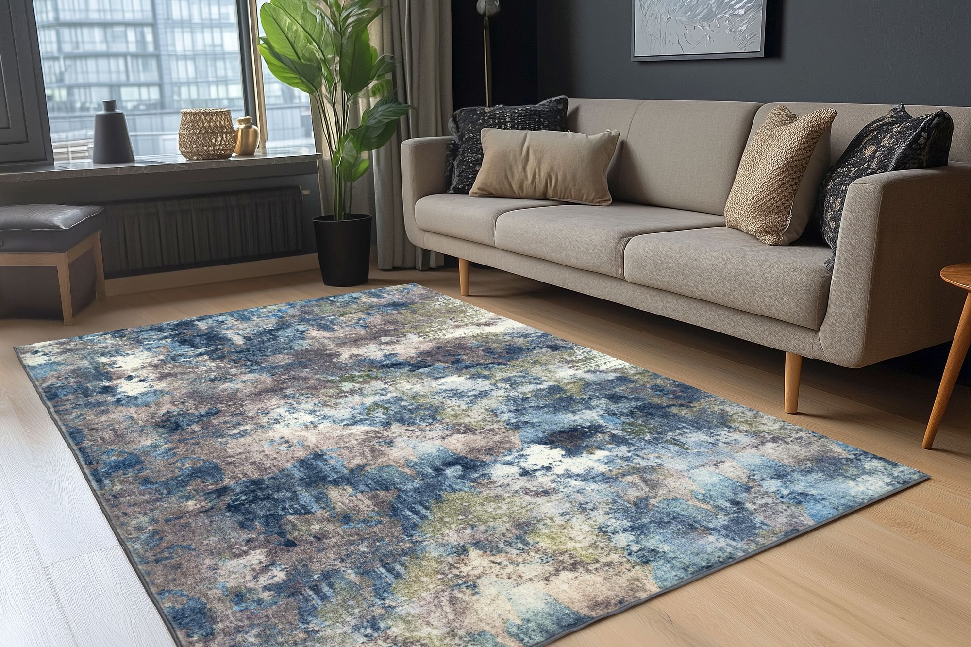 Abstrakter Aquarell-Teppich Multi