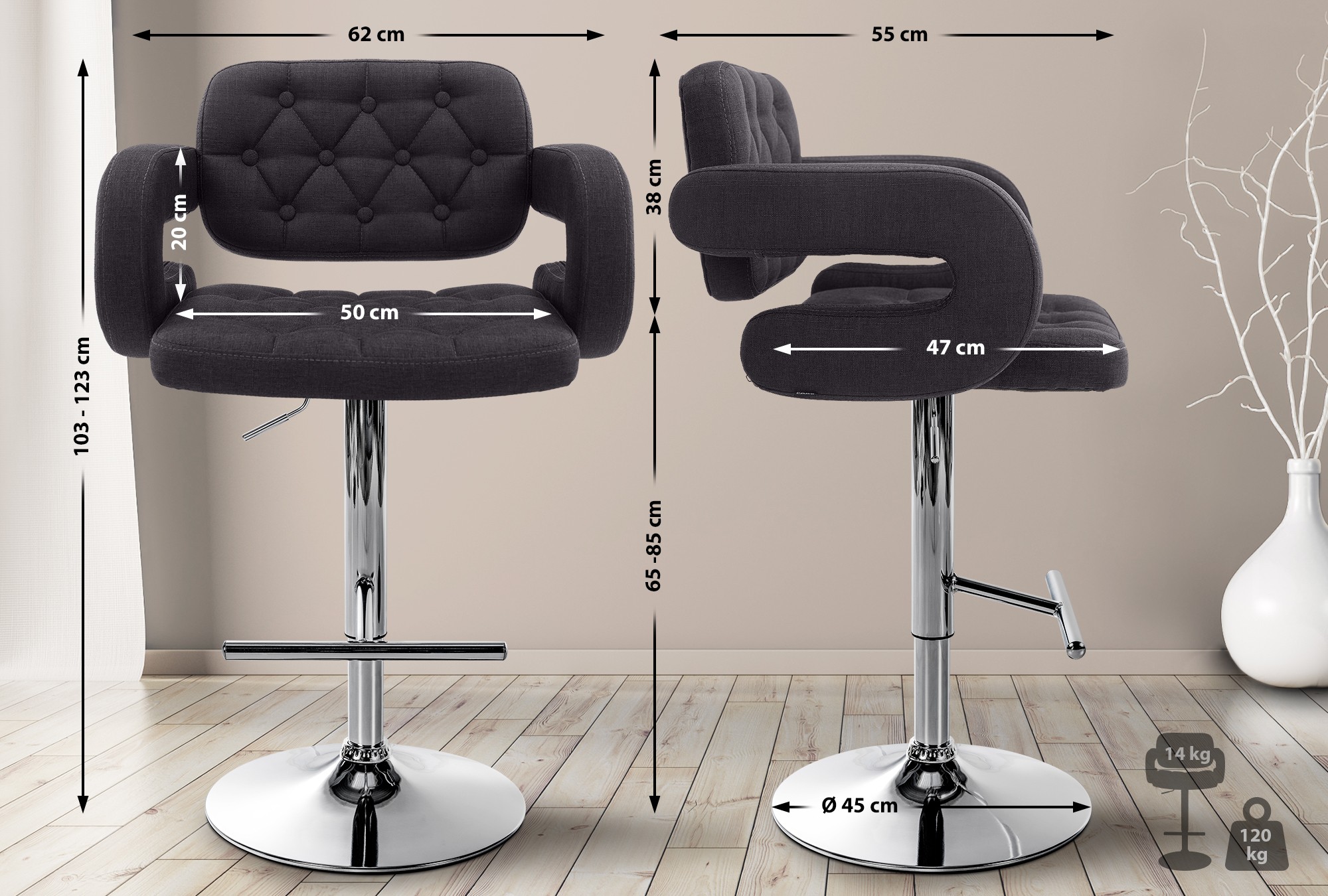 Barhocker Dublin STOFF C