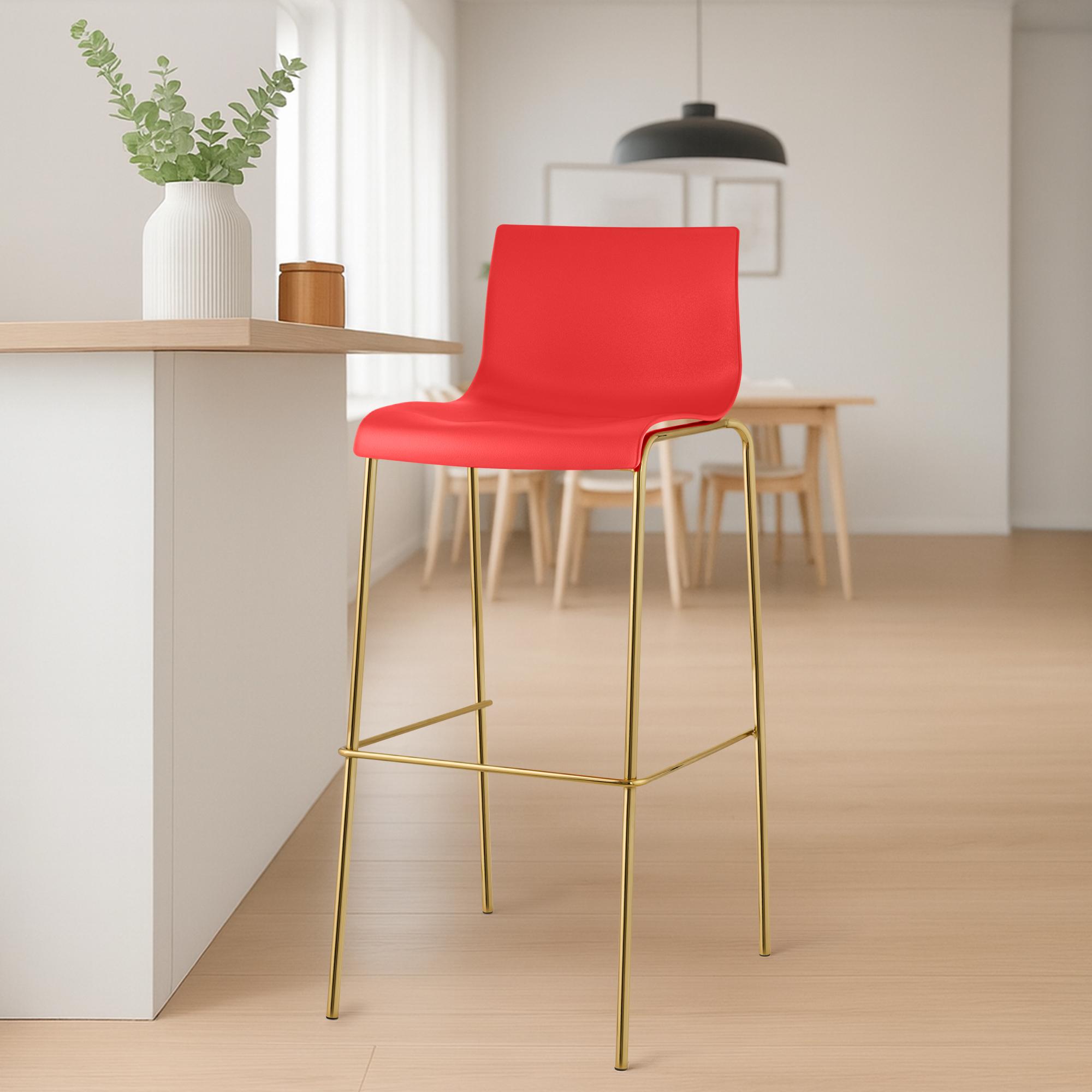 Barhocker Hoover Kunststoff 4-Fuß Gold