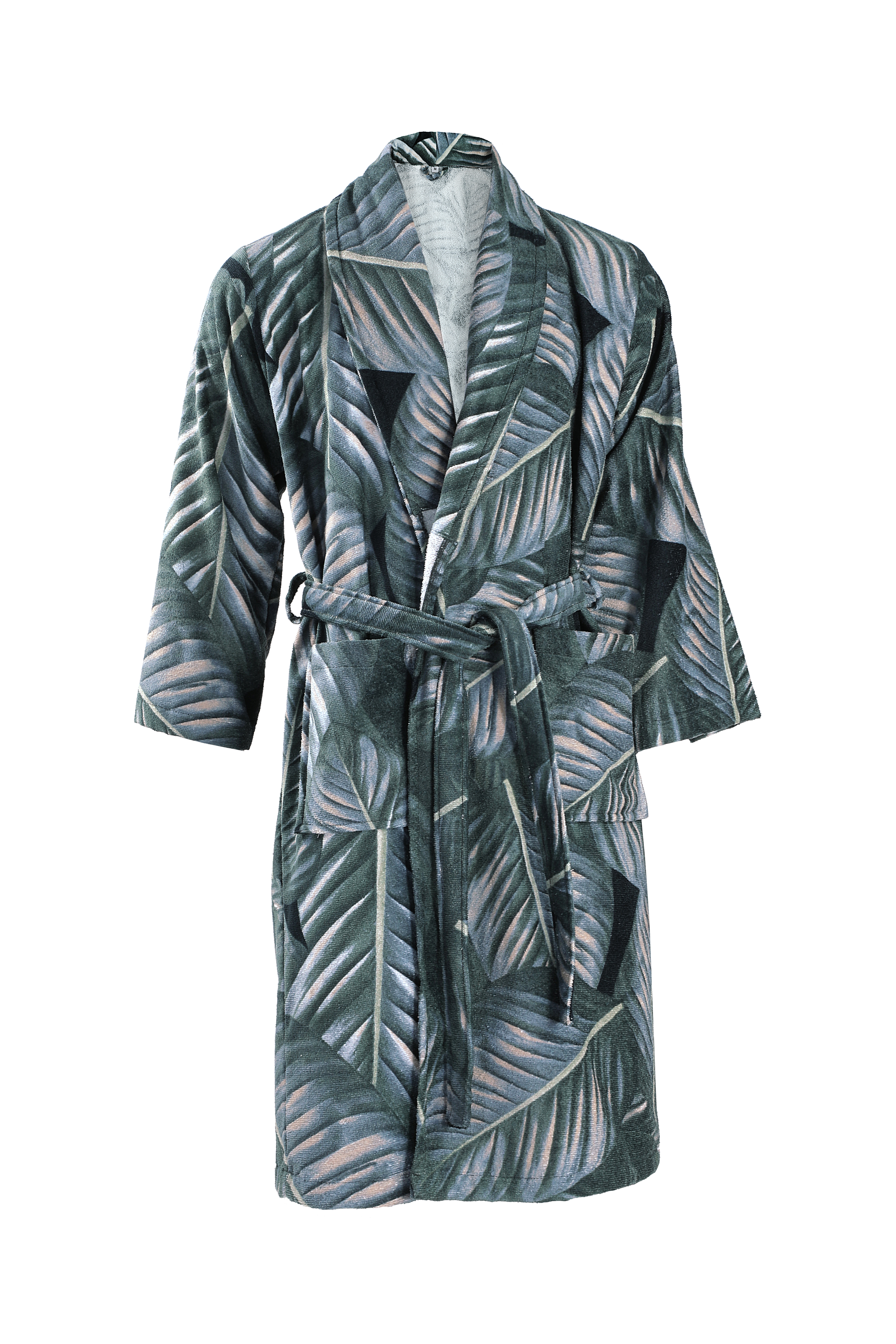 Bademantel Bademantel Tropical 125 Schwarz / Grün L