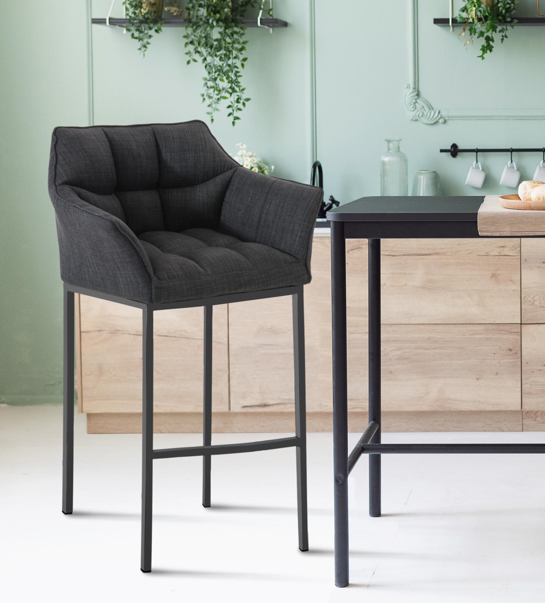 Barhocker Damaso B Stoff mit 4-Fuß Gestell