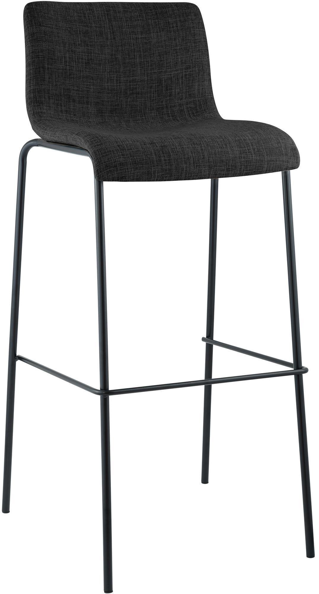 Barhocker Hoover Stoff 4-Fuß Gestell schwarz