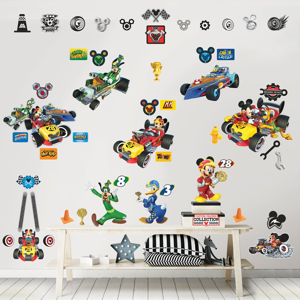 Walltastic Mickey Mouse Wandaufkleber / Wandposter - Mickey und die flinken Flitzer