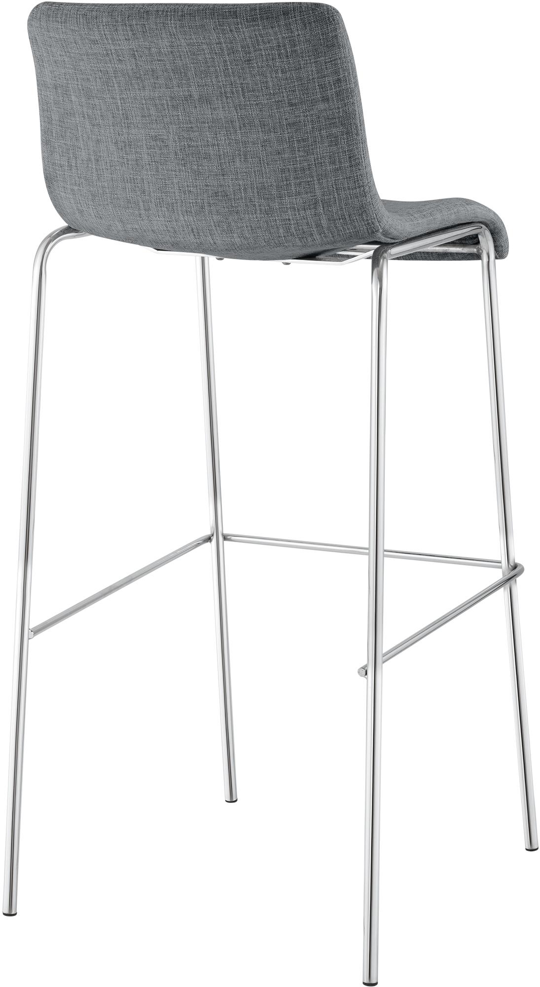 Barhocker Hoover Stoff 4-Fuß Gestell Chrom
