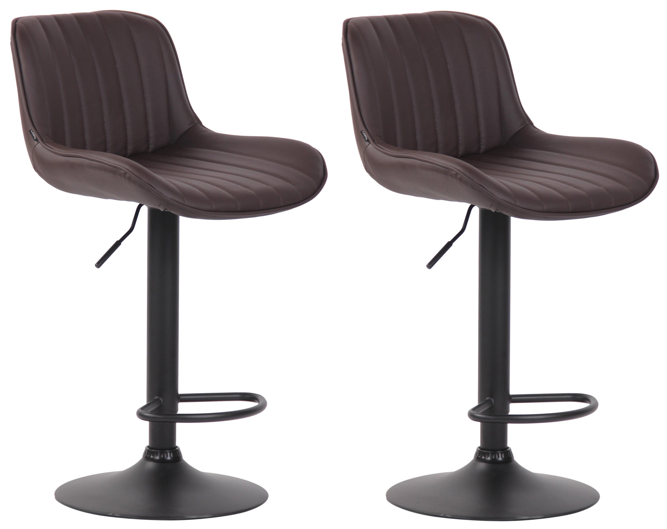 2er Set Barhocker Lentini Kunstleder schwarz