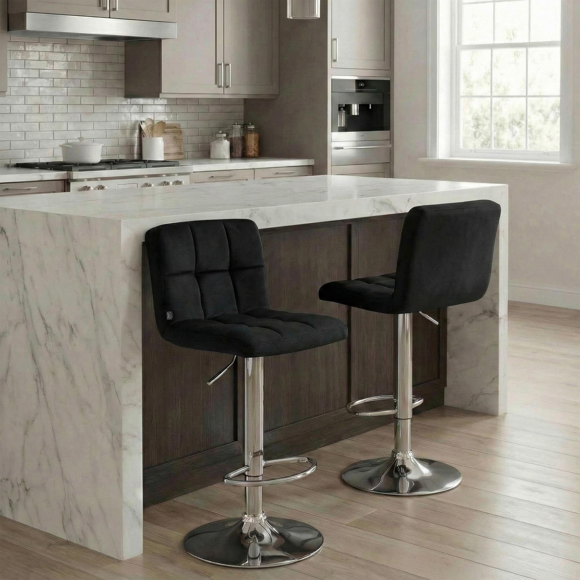 Barhocker Peru Samt chrom