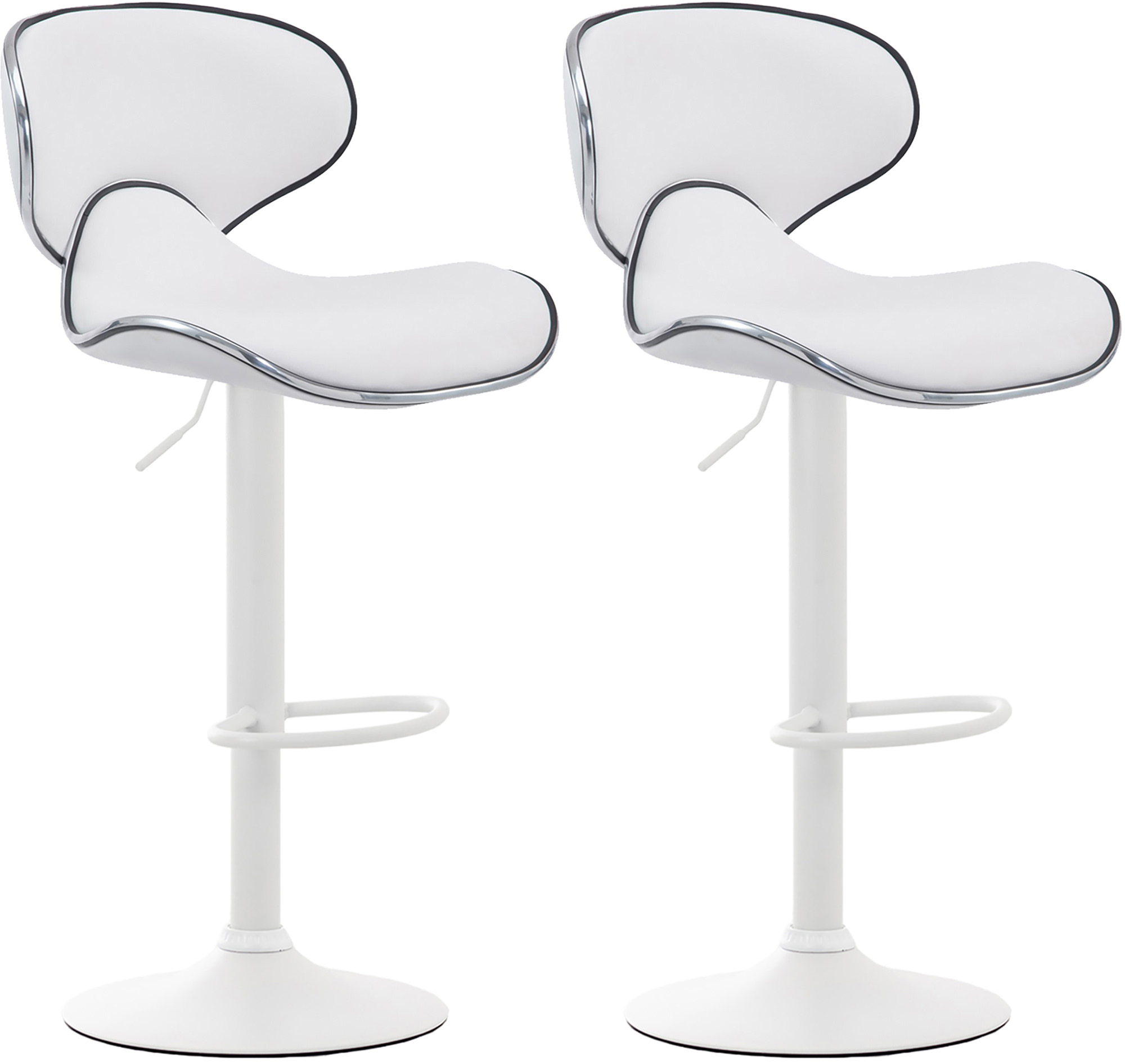 2er Set Barhocker Las Vegas V2 Kunstleder weiß