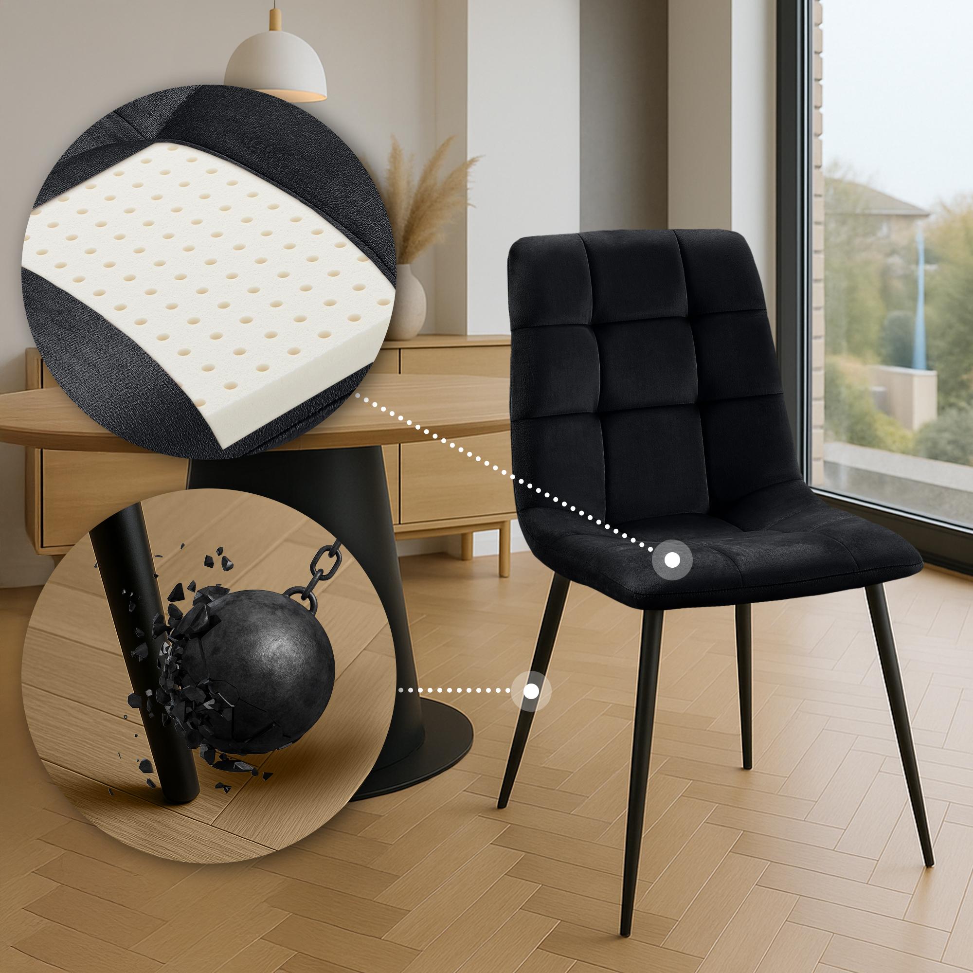 4er Set Esszimmerstuhl Tilde Samt