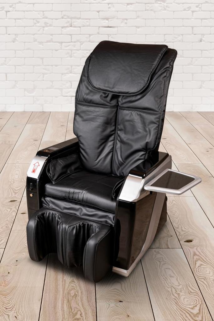 TLP GmbH, Michael Edlinger PureHaven Münz-Massage-Sessel 118x76x76 cm 6 Massagearten Rücken- Fuß- & Gesäßmassage einfache Bedienung energiesparend hochwertiges PU Leder Schwarz – Ansicht 3
