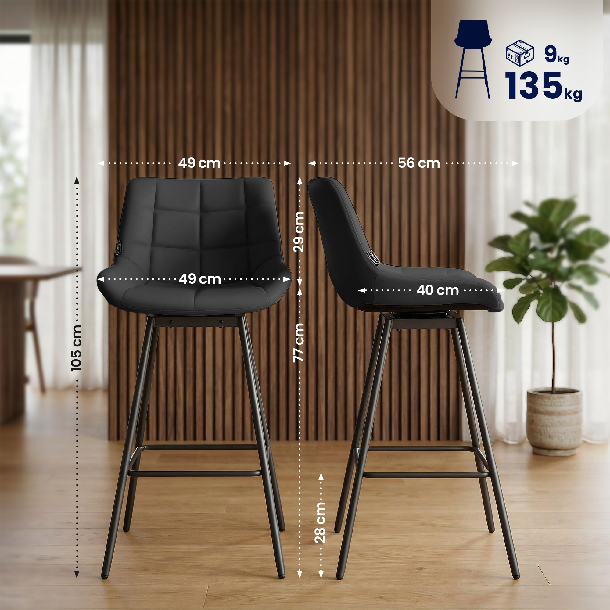 Barhocker Weston Schwenkbar Kunstleder