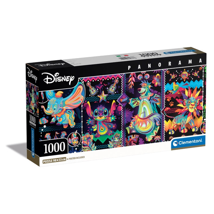 Clementoni Puzzles 1000 Teile Puzzle Disney Panorama Collection Compact - Disney Joys