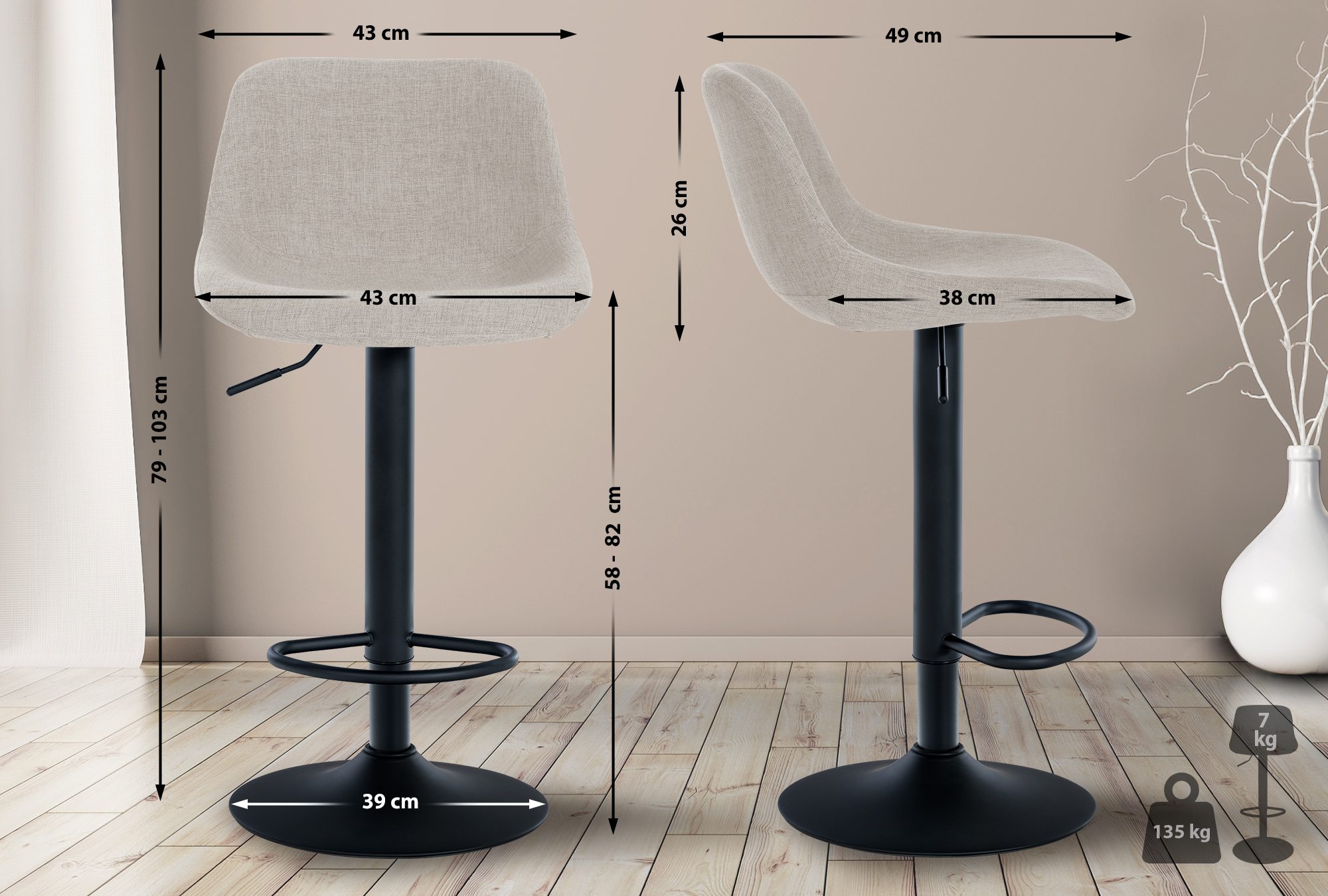 Barhocker Loft Stoff