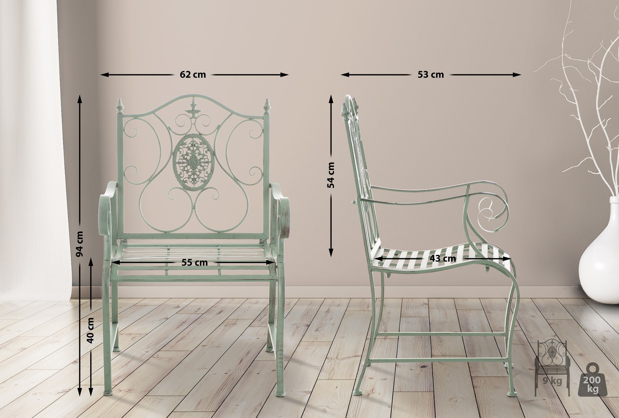 CLP Trading GmbH 2er Set Gartenstühle Punjab – Ansicht 2