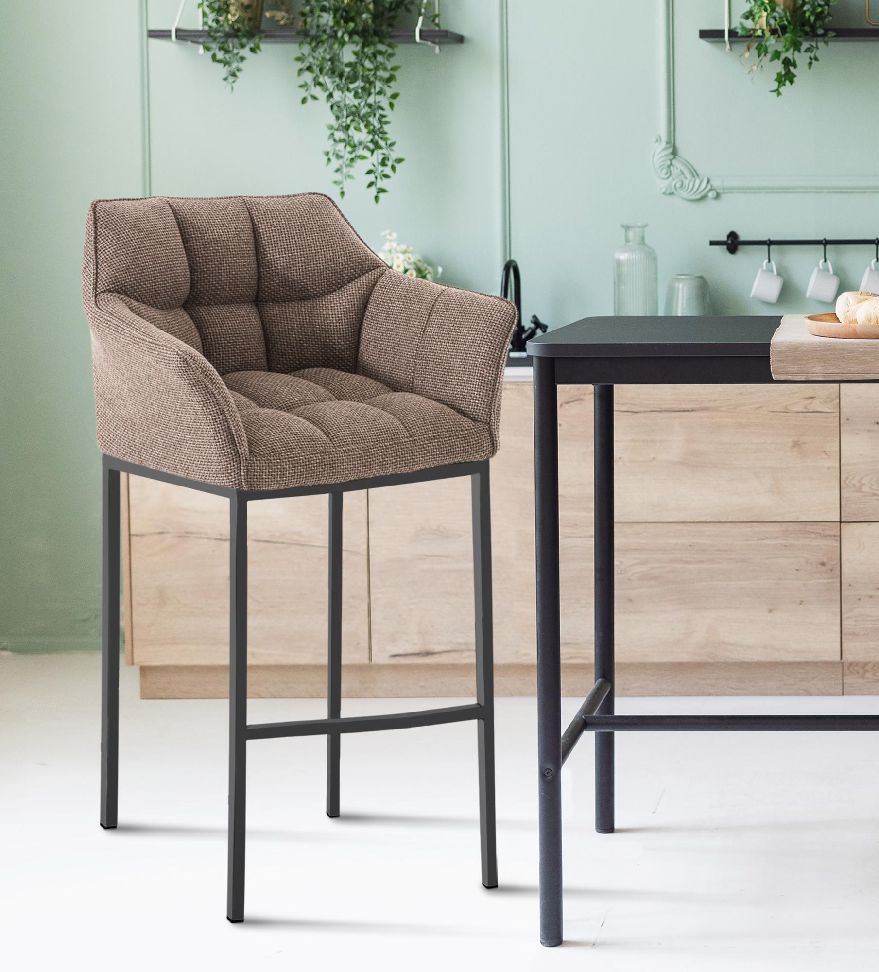 Barhocker Damaso B Stoff mit 4-Fuß Gestell