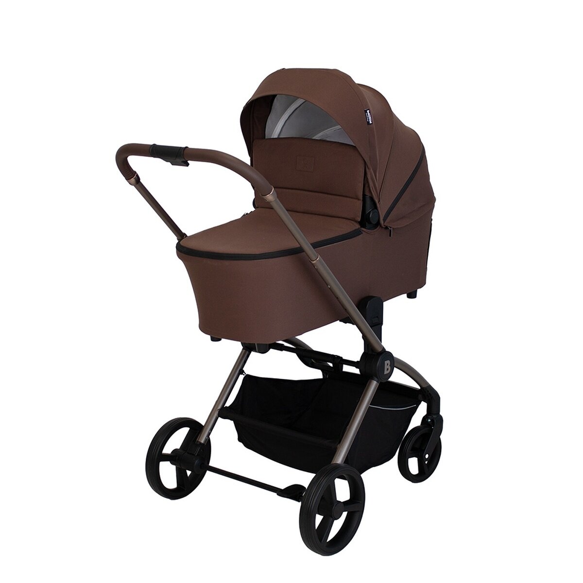 BabyTrold Alex 2in1 Kinderwagen in Chocolate mit Tragewanne, Sitzeinheit und Fußsack