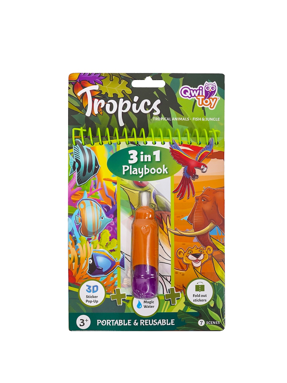 QwiToy Malen & Basteln Qwi Toy 3 in 1 Spielbuch - Tropics