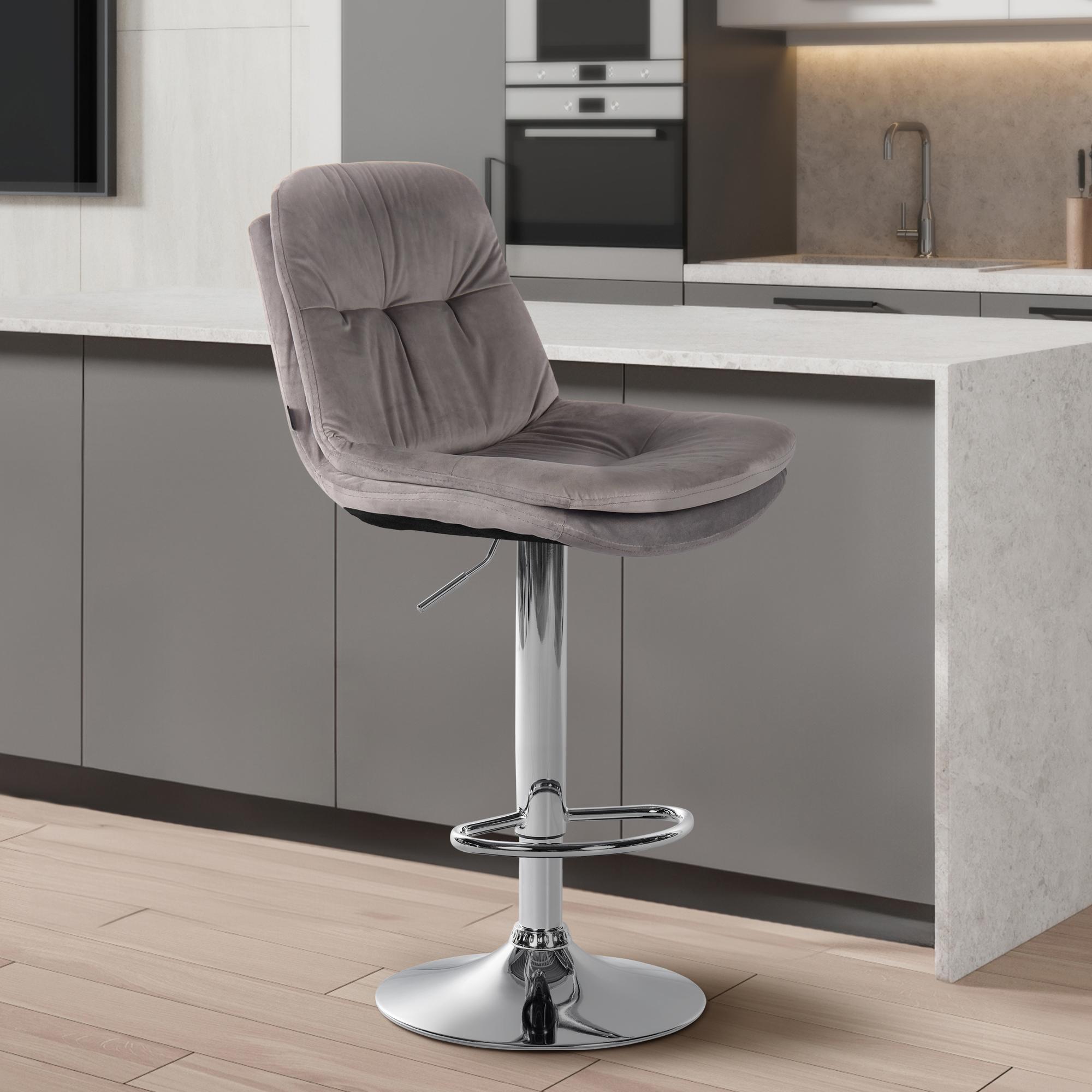 Barhocker Laurel Samt chrom