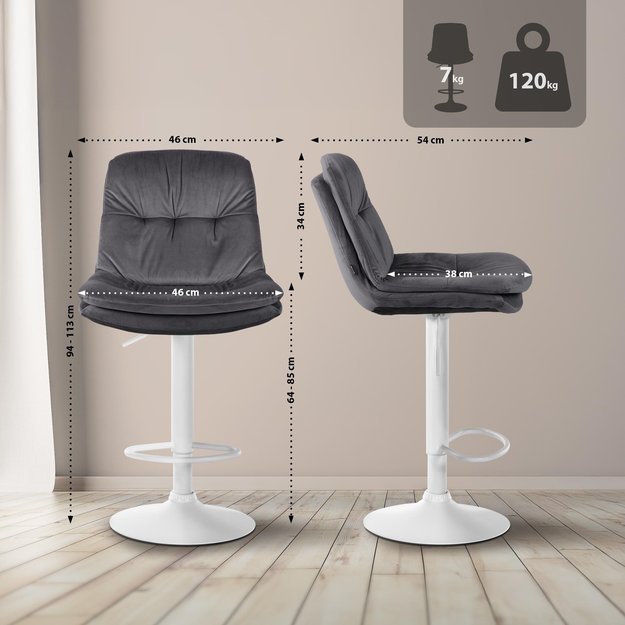 Barhocker Laurel Samt weiß