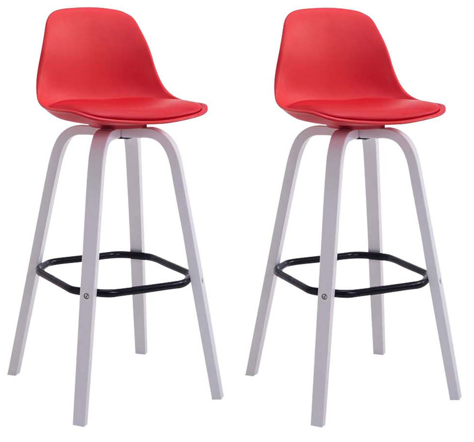 2er Set Barhocker Avika Kunststoff weiß