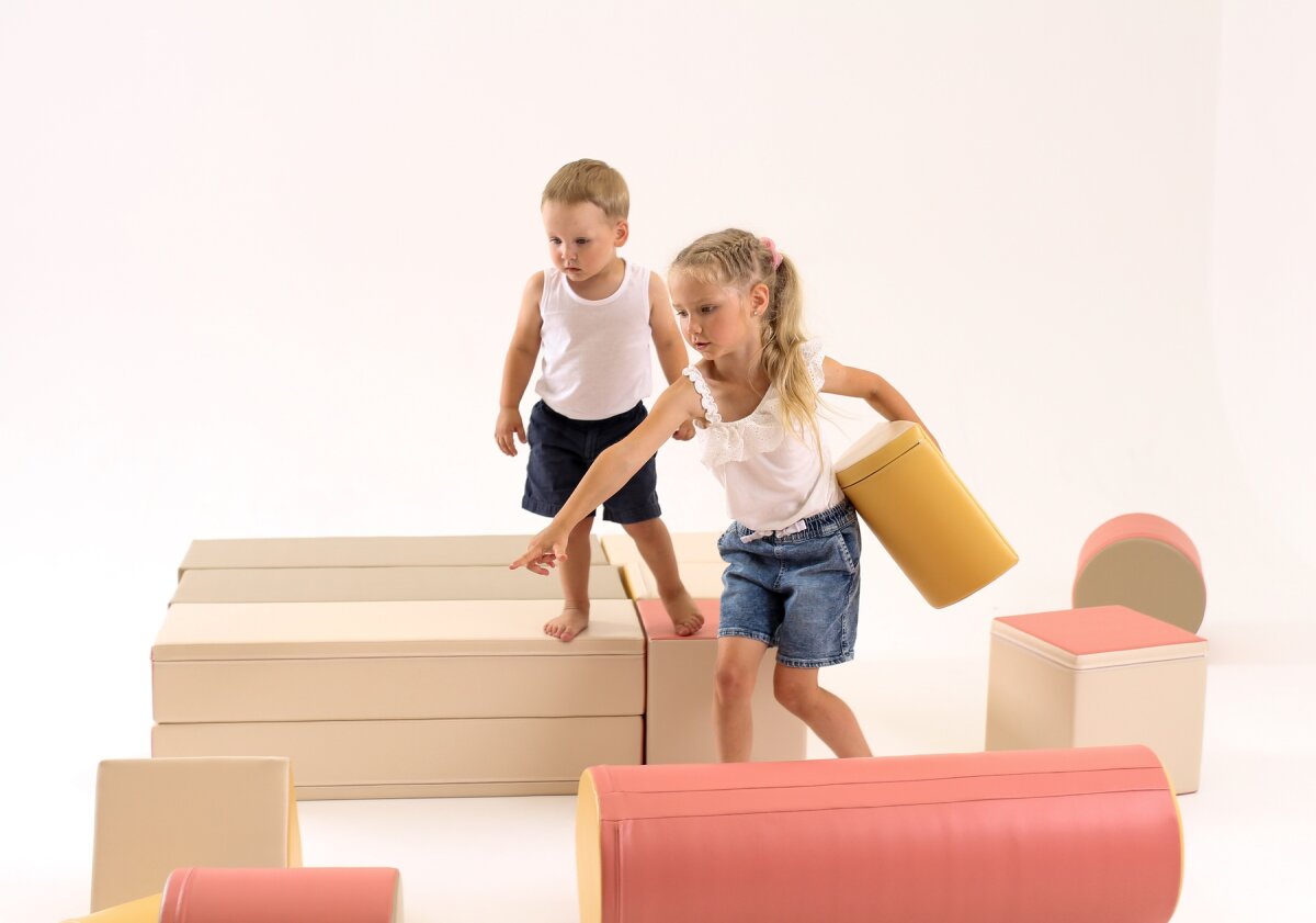 IGLU Softplay PEPI RER SIA IGLU SET 19X Fortress - Beige/Pastell-Pink/Grau/Honigfarben - Schaumstoffbaustein-Set Festung/Burg für Kinder – Ansicht 13