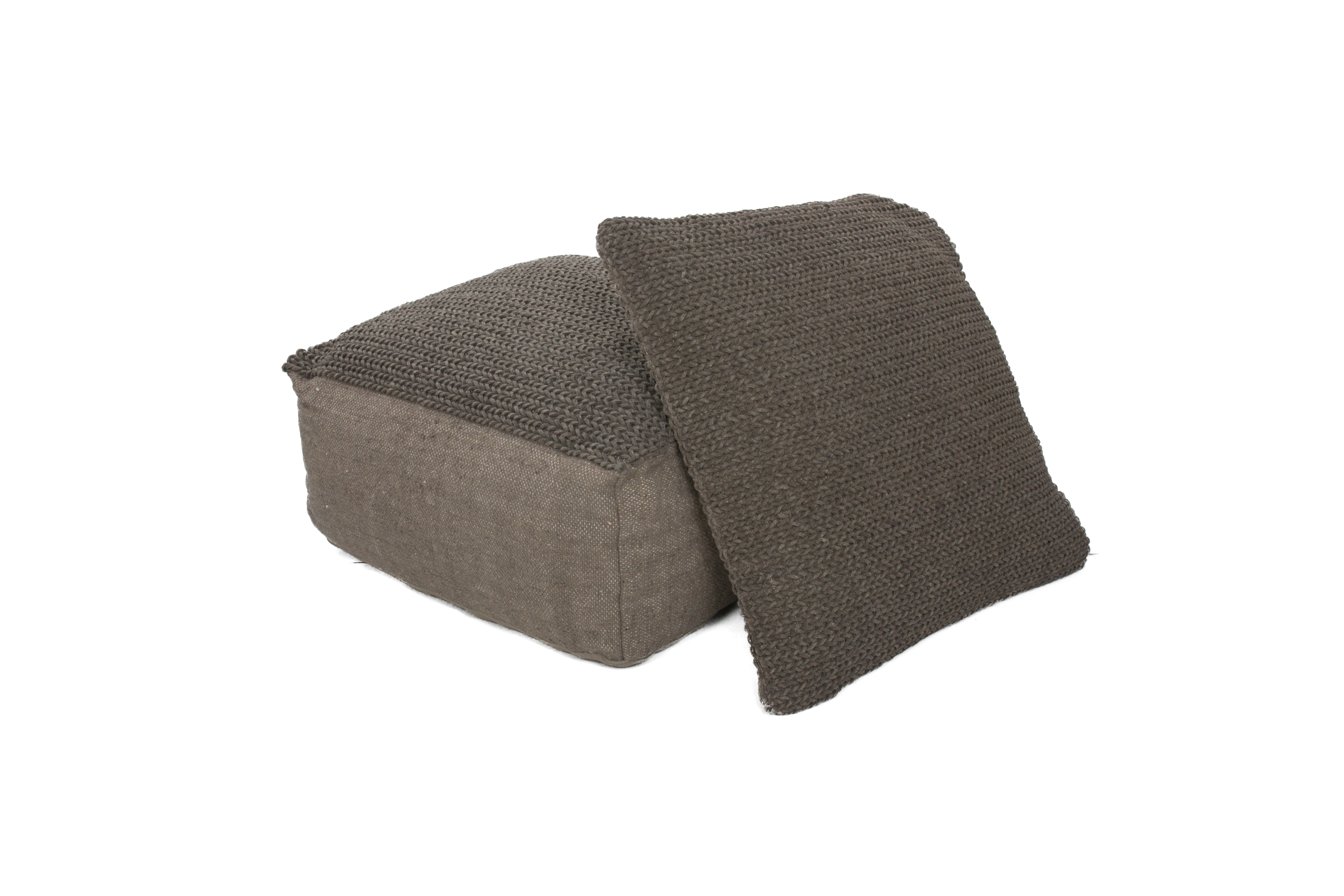 Pouf Shaun 210 Grau 80 x 80 cm -2er Set