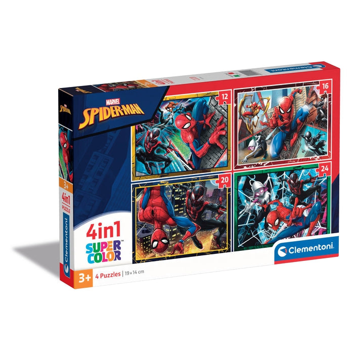 Clementoni Puzzles Clementoni 21515 - 4 in 1 Puzzle Supercolor - Spiderman