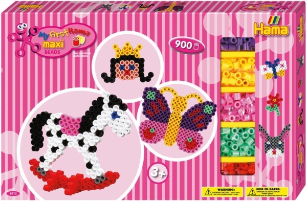 Hama Bastel- & Kreativspielzeug HAMA 8713 - Bügelperlen Maxi - Gigantische Geschenkpackung pink