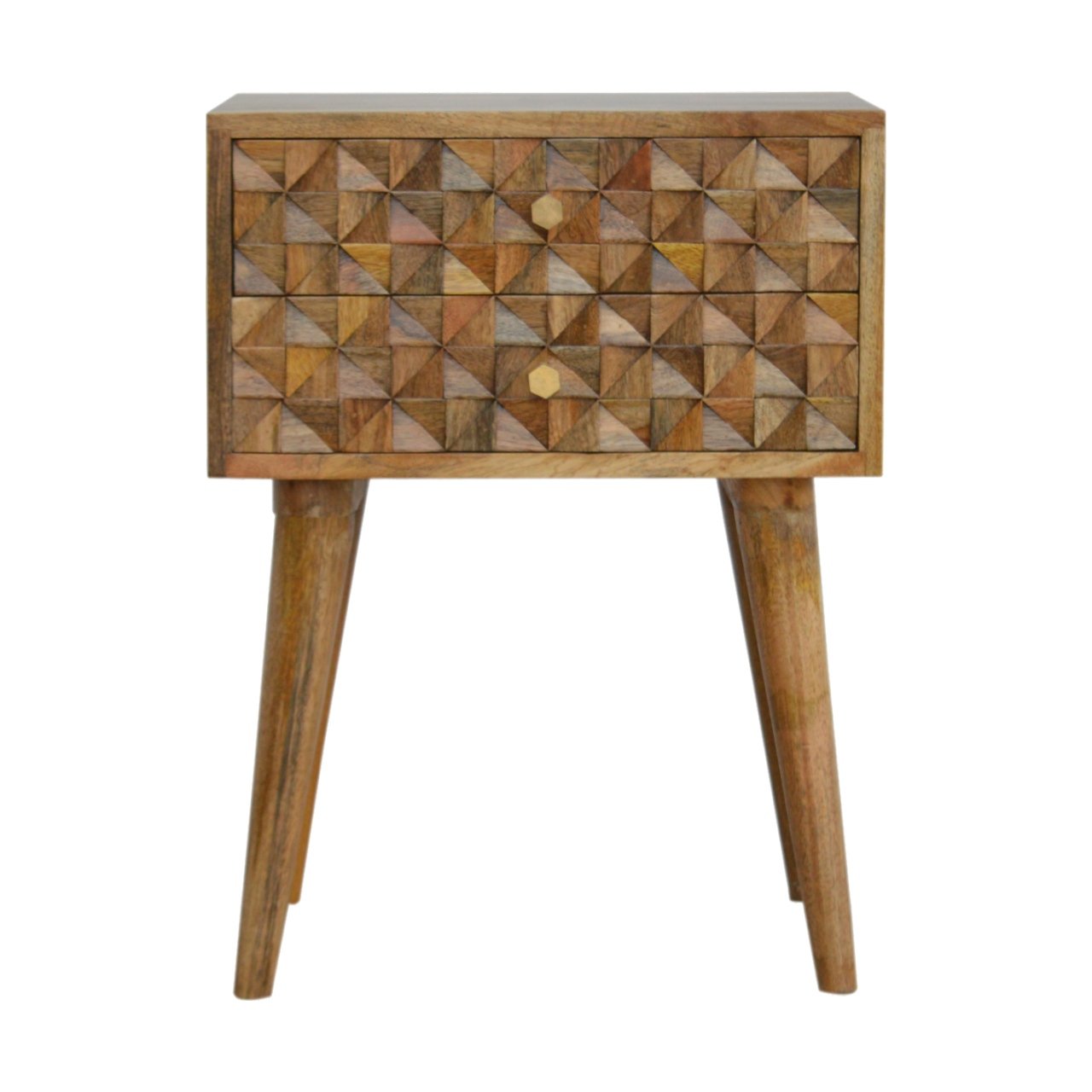 Nachttisch „Diamond Carve“ mit 2 Schubladen