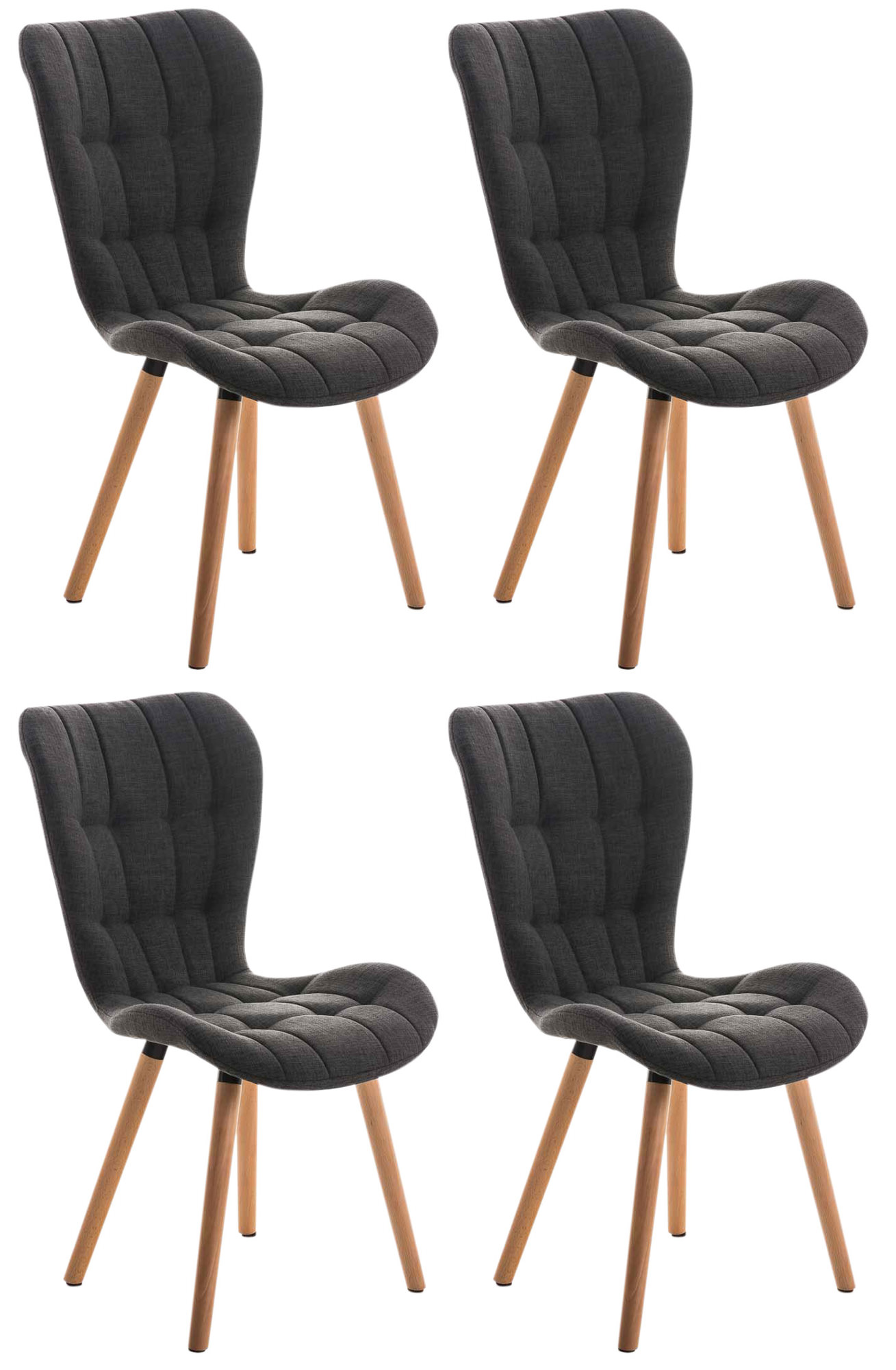 4er Set Stuhl Elda Stoff natura