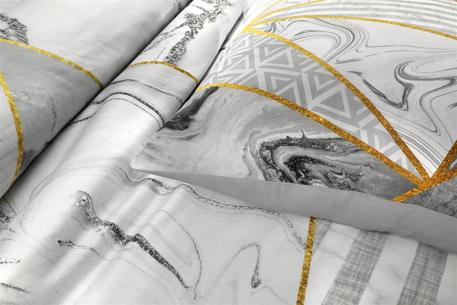 Bettwäsche Bettwäsche Bavaria 125-AT Grau / Gold 140cm x 200cm