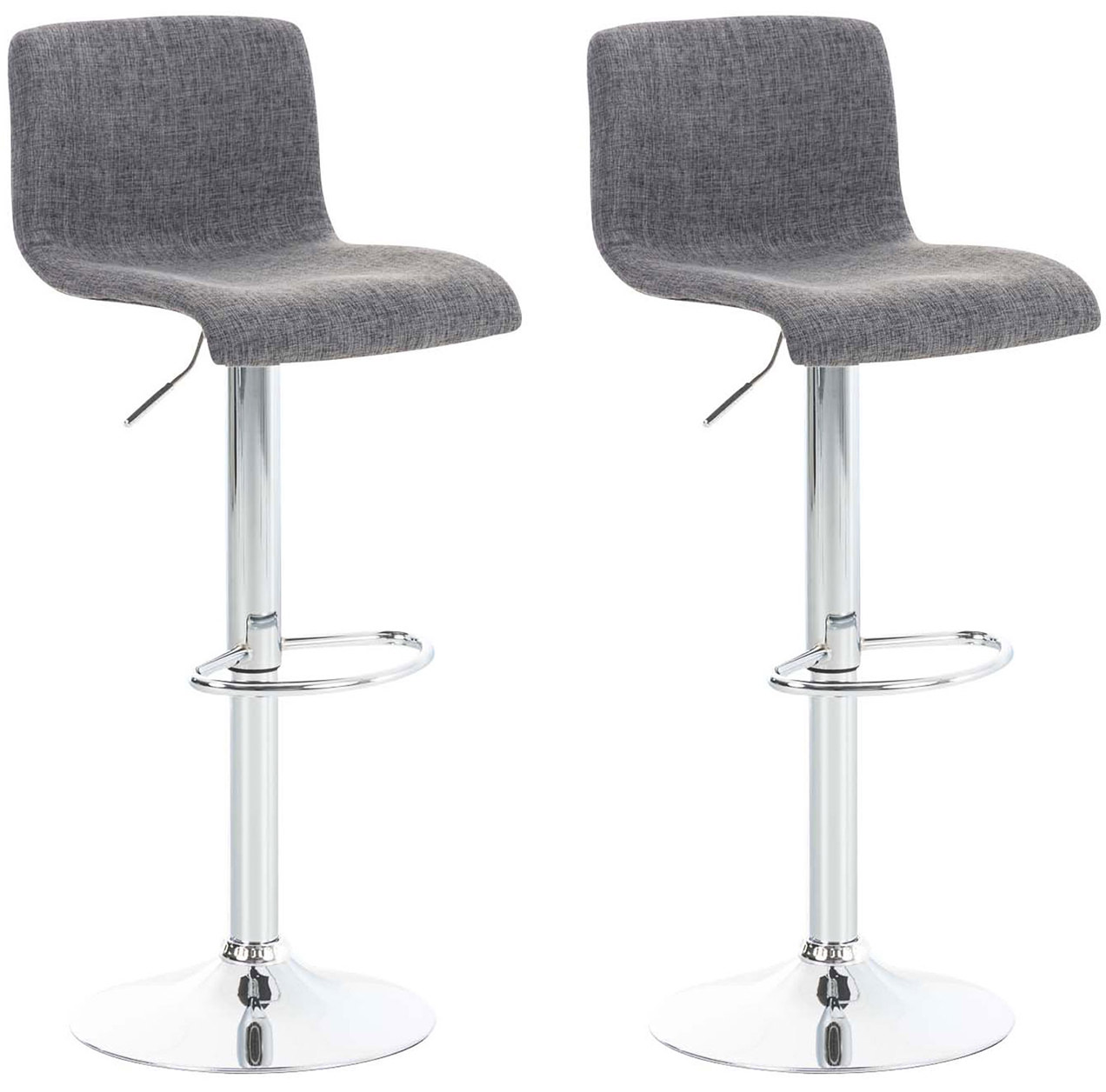 2er Set Barhocker Hoover Stoff chrom