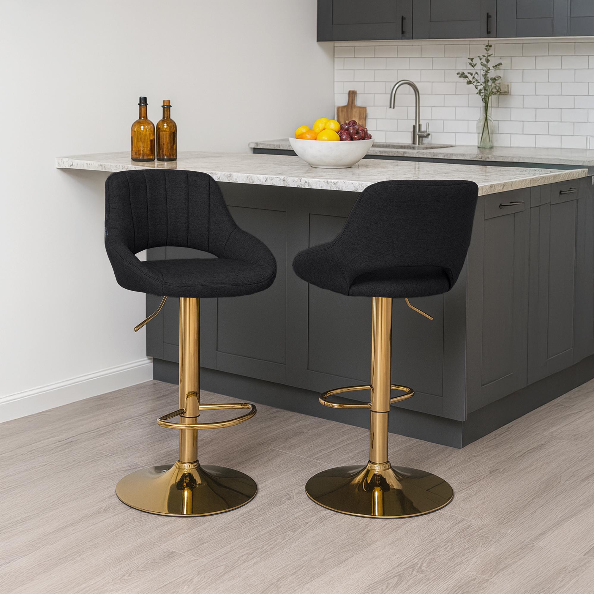 Barhocker Milet Stoff gold