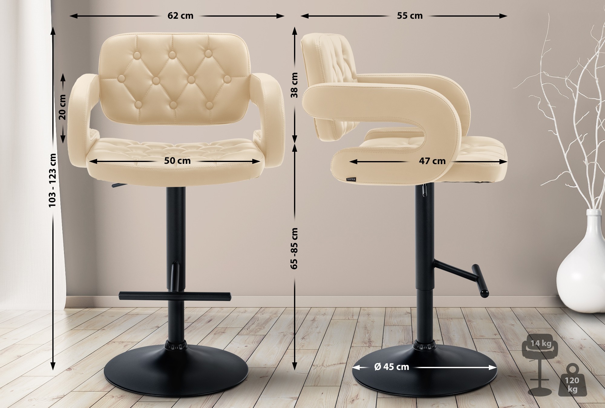 Barhocker Dublin schwarz