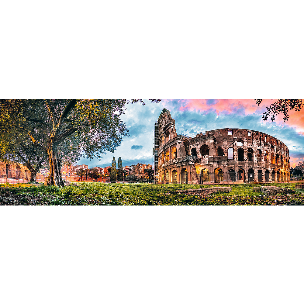 Trefl Puzzles Kolosseum im Morgengrauen - Panorama Puzzle 1000 Teile