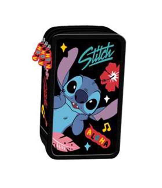 St. Majewski Schreibwaren Disney Stitch Black Aloha - Mäppchen mit Inhalt