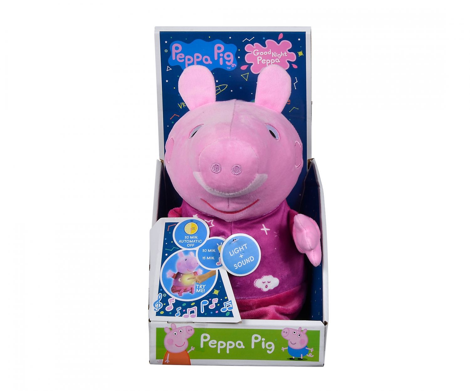 Simba Dickie Elektronisches Spielzeug Simba 109261016 - Peppa Pig Plüschfigur - Gute Nacht Peppa
