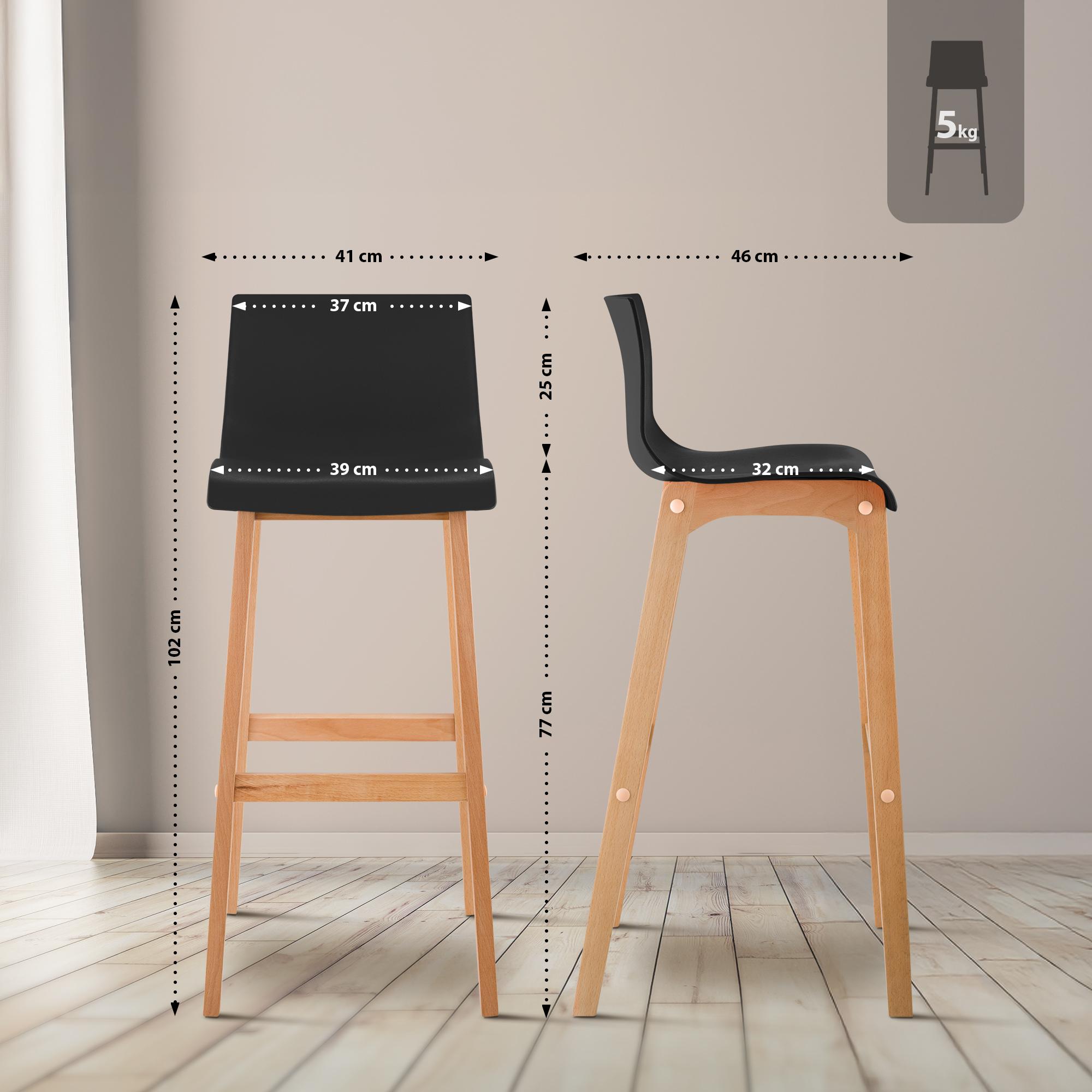 Barhocker Hoover Natura 4-Fuß Gestell
